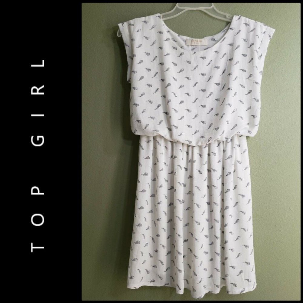 Top Girl Woman Sleeveless Cuff Sleeve Short Dress